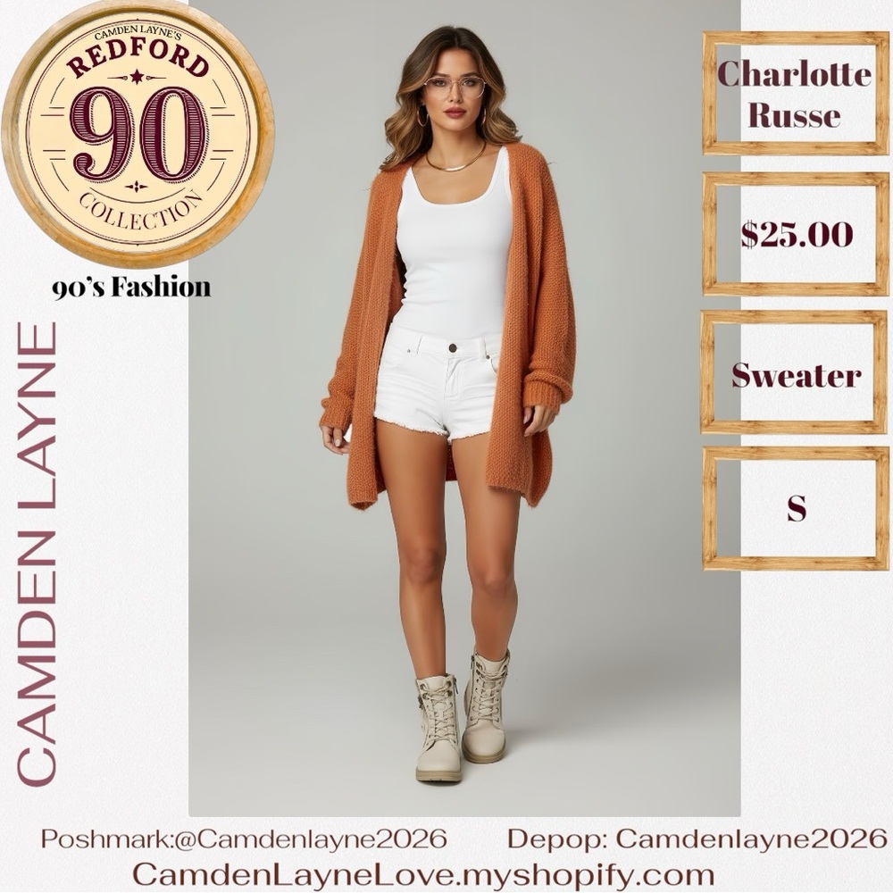 Charlotte Russe Textured Orange Sweater